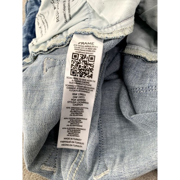 FRAME Le One Crop Mini Bootcut Jeans Light Wash High Rise Stretch Denim Size 1 - Picture 9 of 11